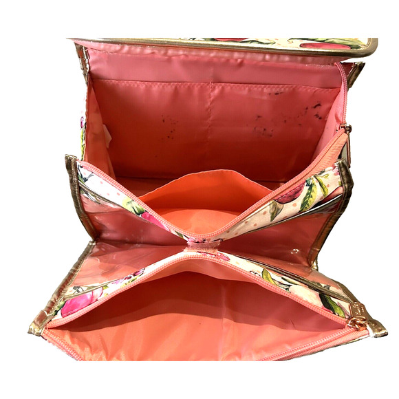 Women’s Primrose Hill Pink Peaches and Blossoms Expanding Zipper Make Up bag - Picture 4 of 7